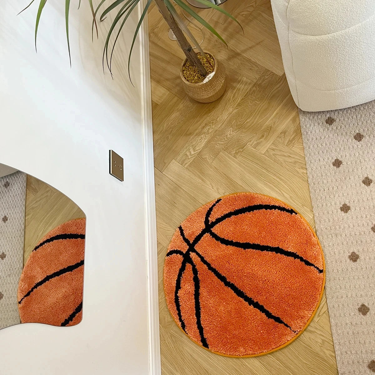 "Court Side Vibes" Tufted Basketball Rug
