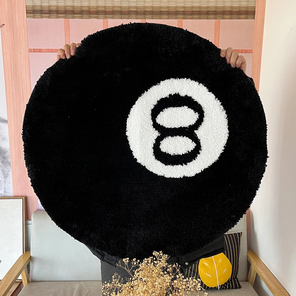 Behind the 8 Ball neon sign with vibrant lighting