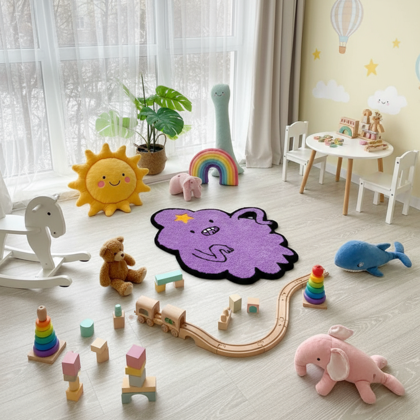 Mood Cloud Rug in Nursery