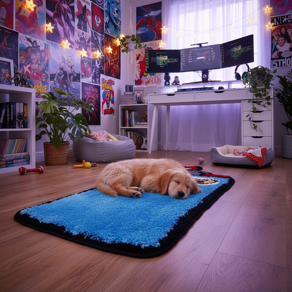 Teen Room with Pet and Rug