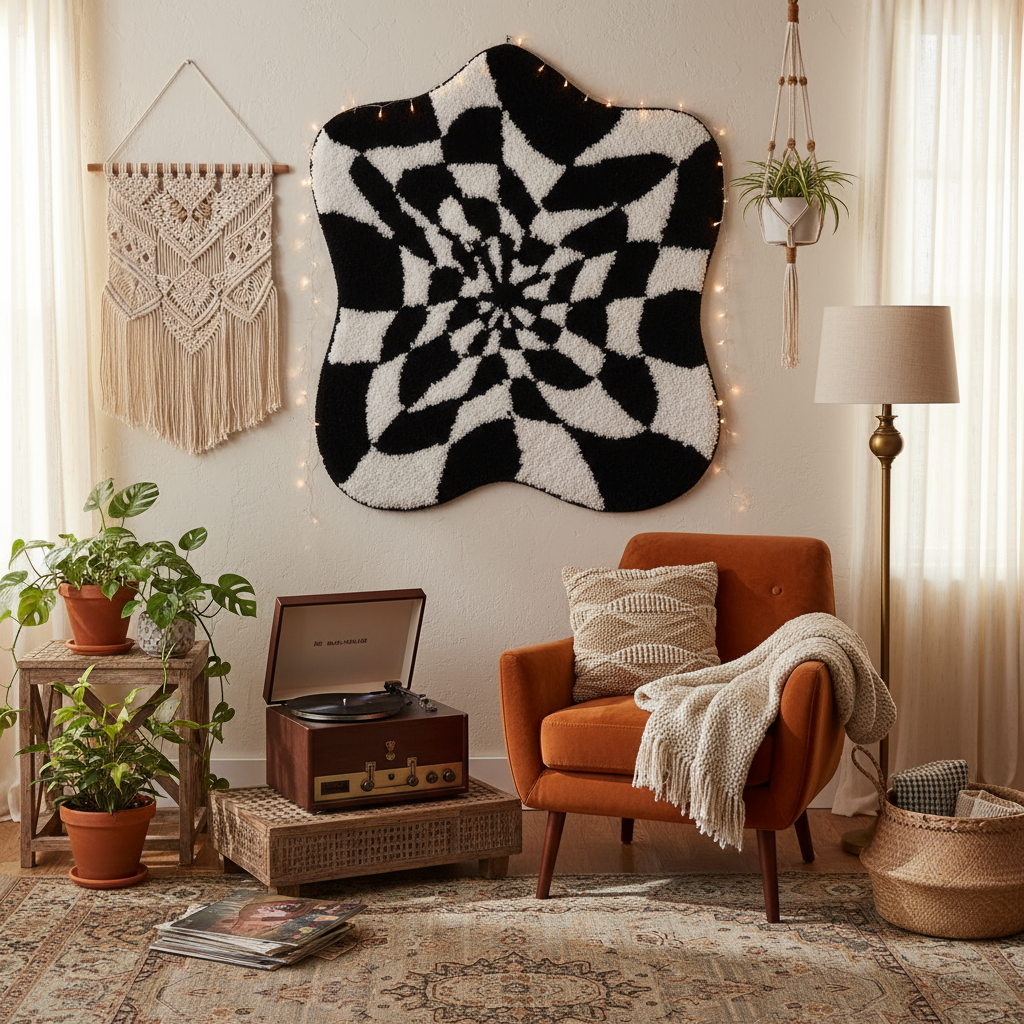 Warp Zone Rug as Wall Tapestry