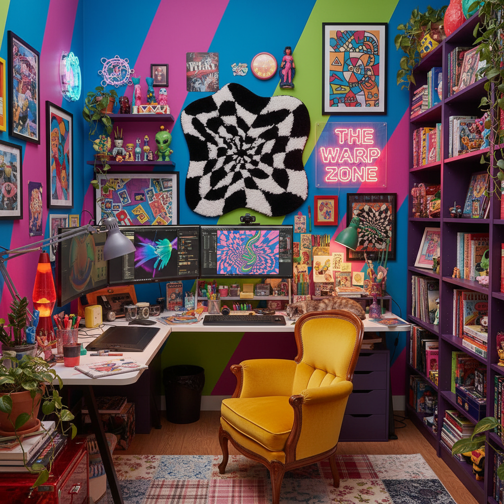 Warp Zone Rug in Home Office