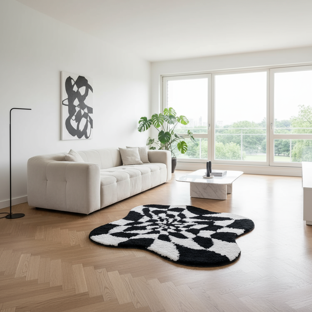 Warp Zone Rug in Modern Living Room